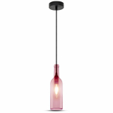 V-TAC - VT-7558 Lampa wisząca butelka / Klosz: Szklany / Jasny Róż - 3772