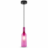 V-TAC - VT-7558 Lampa wisząca butelka / Klosz: Szklany / Róż - 3774