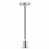 V-TAC - VT-7338 Lampa wisząca / oprawka chrom + przewód Czarny - 3782