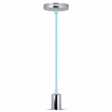 V-TAC - VT-7338 Lampa wisząca / oprawka chrom + przewód Jasny niebieski - 3787