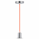 V-TAC - VT-7338 Lampa wisząca / oprawka chrom + przewód Pomarańczowy - 3788