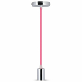 V-TAC - VT-7338 Lampa wisząca / oprawka chrom + przewód Różowy - 3792