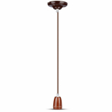 V-TAC - VT-7998 Lampa wisząca / Oprawka: Porcelanowa  / Trzonek:E27 / Brązowy - 3810
