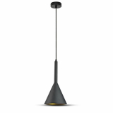 V-TAC - VT-7162 Lampa Wisząca / Lejkowata / Klasz: Aluminium / Czarny - 3869