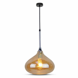V-TAC -  Lampa Wisząca / Klosz: Szkło / Bursztynowy / Średnica: 280 - 3886