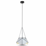 V-TAC - VT-7401 Lampa Wisząca / PRYZMAT / Biały + Czarny drut / Czarny przewód / Średnica: 400 - 3943