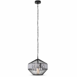V-TAC - VT-7334 Lampa Wisząca / M / Klosz: Drut + Kryształki / Czarny / Średnica: 330 - 3956