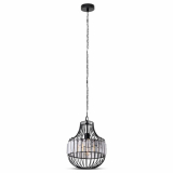 V-TAC - VT-7334 Lampa Wisząca/ B / Klosz: Drut + Kryształki / Czarny / Średnica: 300 - 3957