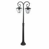 V-TAC - Słup ogrodowy / Trzonek: 2xE27 / Wysokość: 1410mm / IP44 / Obudowa Czarna - 7061
