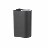 V-TAC - VT-7652 Kinkiet SLEEK dwukierunkowy 2xGU10 / Kształt: okrągły / Obudowa: Czarna / IP44 - 7509