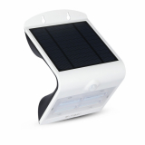 V-TAC -  3W Lampa solarna ścienna / Trójkąt / Barwa:4000K+3000K / Obudowa: Biały + Czarny - 7523