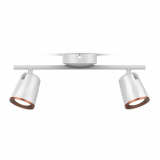 V-TAC - VT-812 12W Lampa sufitowa 2 x 6 / Barwa:4000K / Biały - Pierścień miedź - 8256