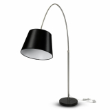 V-TAC - 60W Lampa podłogowa na wysięgniku / Podstawa: Marmur / Czarna / Trzonek: 1xE27 - 8564