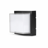 V-TAC - VT-831 6W Lampa ścienna LED / Barwa:3000K / Obudowa: Czarny / Kwadratowa - 8612