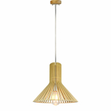 V-TAC - VT-3350 Lampa wisząca / Klosz drewno z chromowanymi dekoracjami / Średnica: 350 - 40511