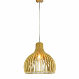 V-TAC - VT-4453 Lampa wisząca / Klosz drewno z chromowanymi dekoracjami / Średnica: 450 - 40551