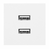 ORNO - NOEN USB x 2, podwójny port modułowy 45x45mm z ładowarką USB, 2,1A 5V DC, biały - OR-GM-9010/W/USBX2