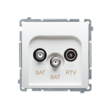 KONTAKT SIMON - GNIAZDO ANTENOWE SAT-SAT-RTV KOŃCOWE BIAŁY BASIC - BMZAR+SAT3.1-P2.01/11