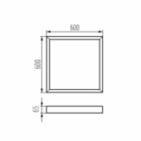KANLUX - RAMA DO MONTAŻU NATYNKOWEGO PANELI LED 600X600 CZARNA ADTR-H 6060 B. - 29845