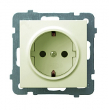 OSPEL - GNIAZDO POJEDYNCZE Z UZIEMIENIEM SCHUKO ECRU AS - GP-1GS/m/27