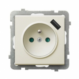OSPEL - GNIAZDO POJEDYNCZE 2P+Z Z UZIEMIENIEM Z ŁADOWARKĄ USB 5V/2.1A ECRU SONATA - GP-1RZPUSB/m/27