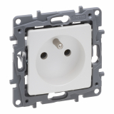 LEGRAND - GNIAZDO POJEDYNCZE Z UZIEMIENIEM 2P+Z ZACISKI ŚRUBOWE 16A 250V IP20 PERŁOWY NILOE SELECTION - 762440