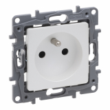 LEGRAND - GNIAZDO POJEDYNCZE Z UZIEMIENIEM 2P+Z Z PRZESŁONAMI ZACISKI AUTOMATYCZNE 16A 250V PERŁOWY NILOE SELECTION - 762425
