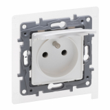 LEGRAND - GNIAZDO POJEDYNCZE Z UZIEMIENIEM 2P+Z Z PRZESŁONAMI ZACISKI ŚRUBOWE 16A 250V IP44 PERŁOWY NILOE SELECTION - 762437