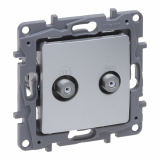 LEGRAND - NILOE SELECTION - GNIAZDO TV - 'F-F' KOŃCOWE DO INSTALACJI TYPU GWIAZDA 1 DB ALUMINIUM - 762149