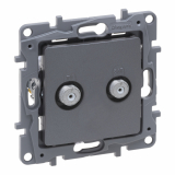 LEGRAND - NILOE SELECTION - GNIAZDO TV - 'F-F' KOŃCOWE DO INSTALACJI TYPU GWIAZDA 1 DB STAL - 762349