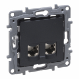 LEGRAND - GNIAZDO KOMPUTEROWE PODWÓJNE 2XRJ45 KAT. 6 STP ANTRACYT NILOE SELECTION - 762276