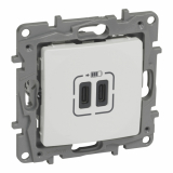 LEGRAND - NILOE - GNIAZDO 2 X USB TYP C+C - 3 A BIAŁE - 764595