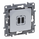 LEGRAND - NILOE SELECTION - GNIAZDO 2 X USB TYP C+C - 3 A ALUMINIUM - 762195