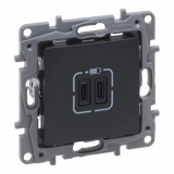 LEGRAND - GNIAZDO PODWÓJNE USB TYP C+C 3A ANTRACYT NILOE SELECTION - 762295
