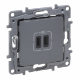 LEGRAND - NILOE SELECTION - GNIAZDO 2 X USB TYP C+C - 3 A STAL - 762395