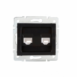 KANLUX - Gniazdo komputerowe podwójne niezależne (2x RJ45Cat 5e Jack) LOGI 02-1410-042 cm   - 33593