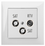 ELEKTRO-PLAST NASIELSK - GNIAZDO ANTENOWE RTV-SAT Z DWOMA WYJŚCIAMI SAT KOŃCOWE MODUŁ BIAŁE SENTIA - 1460-10