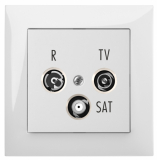 ELEKTRO-PLAST NASIELSK - GNIAZDO ANTENOWE RTV-SAT KOŃCOWE MODUŁ BIAŁE SENTIA - 1453-10