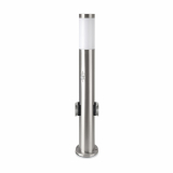 V-TAC - Lampa BOLLARD / Obudowa: Stal nierdzewna z PIR i gniazdem / Wysokość: 60cm / Gniazdo: E27 / IP44 / Kolor: Satynowy nikiel - 8977