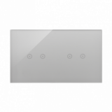 KONTAKT SIMON - Panel dotykowy S54 Touch, 2 moduły, 2 pola dotykowe poziome + 2 pola dotykowe poziome, srebrna mgła - DSTR222/71