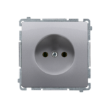 KONTAKT SIMON - Gniazdo wtyczkowe bez uziemienia (moduł) 16A, 250V~, zaciski śrubowe; stal inox - BMG1.01/21