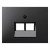 HAGER - ELEMENT CENTRALNY DO GNIAZDA PRZYŁĄCZENIOWEGO UAE PODWÓJNEGO ANTRACYT MAT LAKIEROWANY K.1 - 14097006