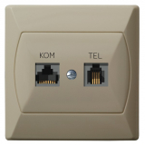 OSPEL - GNIAZDO KOMPUTEROWO-TELEFONICZNE BEŻ AKCENT - GPKT-A/K/01