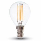 V-TAC -  6W P45 Filament / Klosz Transparentny/ Barwa:6400K / Trzonek: E14 / Skuteczność: 130lm/W - 2856