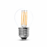 V-TAC -  4W G45 Żarówka LED Filament / Klosz Transparentny / Barwa:2700K / Trzonek:E27 / Ściemniana - 4395