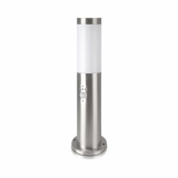 V-TAC - VT-838 Słupek ogrodowy z PIR / Obudowa: Stal nierdzewna / Wysokość: 45cm / Gniazdo: E27 / IP44 / Kolor: Satynowy nikiel - 8964