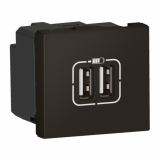 LEGRAND - MOSAIC - ŁADOWARKA 2 X USB 2400 MA TYP-A + TYP-A ANTRACYT - 079194L