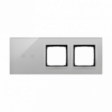KONTAKT SIMON - Panel dotykowy S54 Touch, 3 moduły, 2 pola dotykowe poziome + 2 otwory na osprzęty S54, srebrna mgła - DSTR3200/71