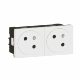 LEGRAND - MOSAIC GN 2X2P+Z PODŁĄCZ PRZEZ ZACISKI AUTOMATYCZNE-4 MODUŁY BIAŁE 16A-250V~ - 278164L