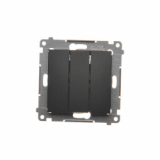 KONTAKT SIMON - Łącznik potrójny z podświetleniem LED (moduł) 10AX, 250V~, szybkozłącza; czarny - DW31L.01/49